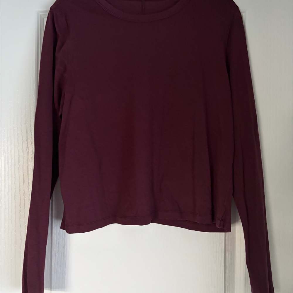 lululemon athletica Long Sleeve Top - Deep Purple cotton split hem NWOT